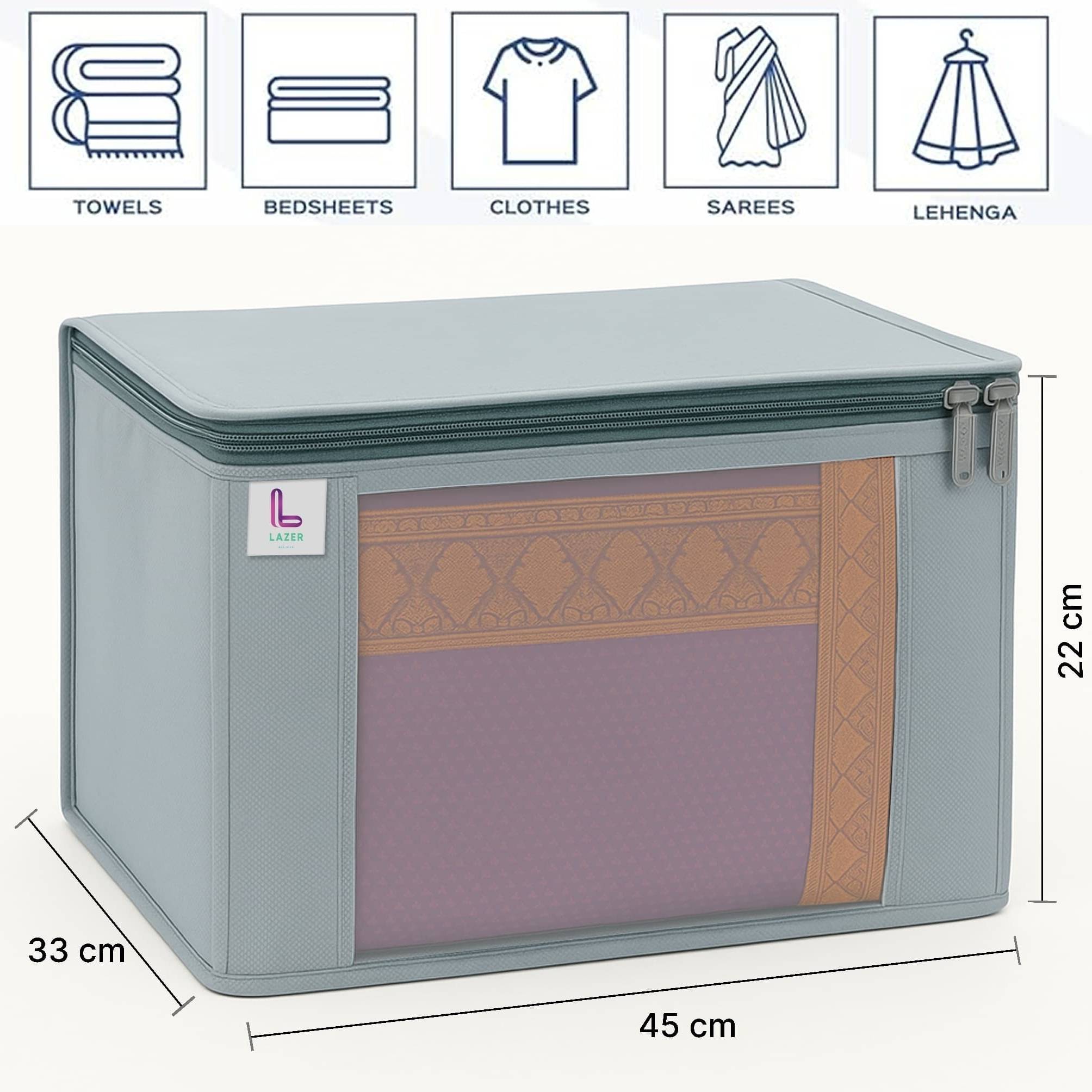 Lazer Polyester Non Woven Saree Organizer
