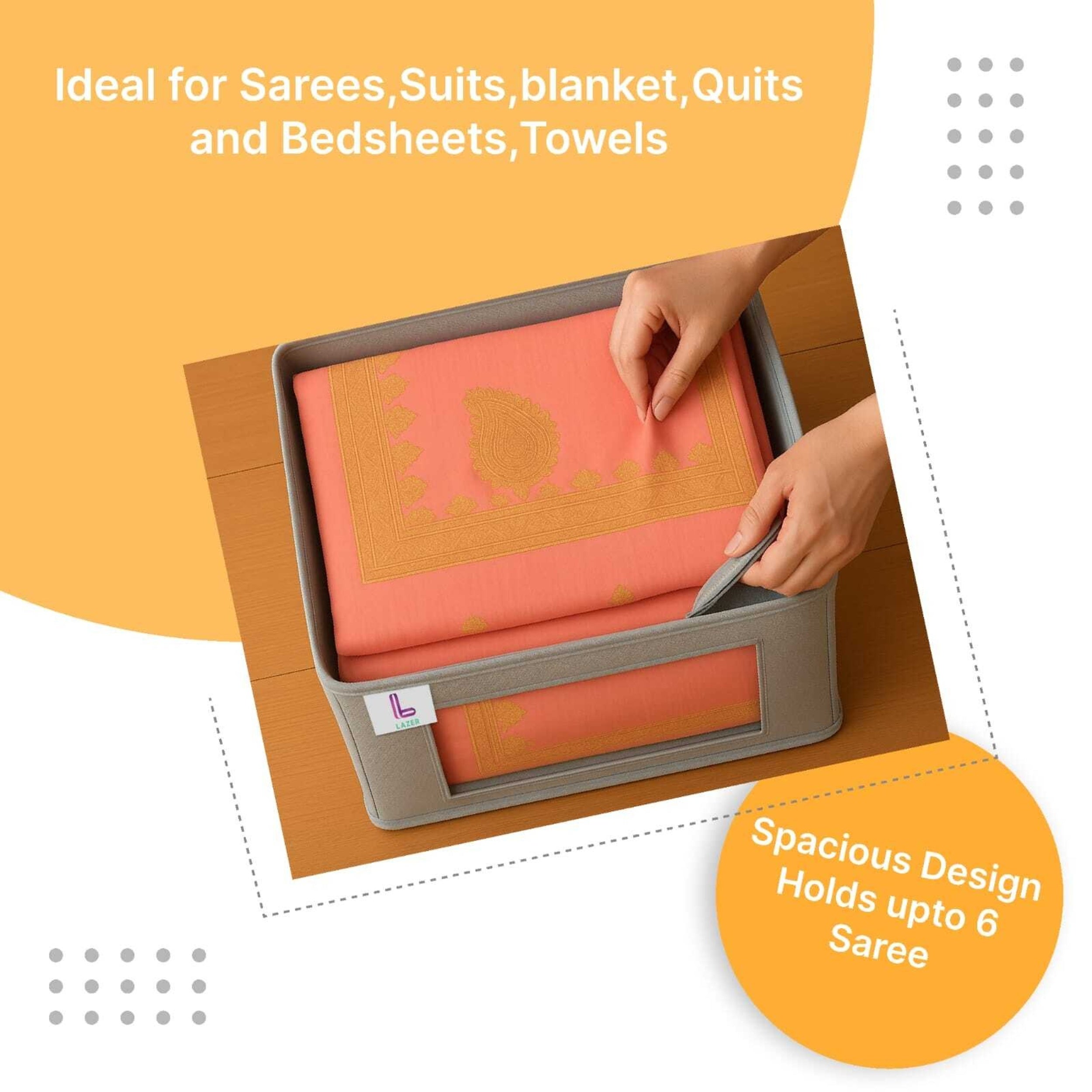 Lazer Polyester Non Woven Saree Organizer
