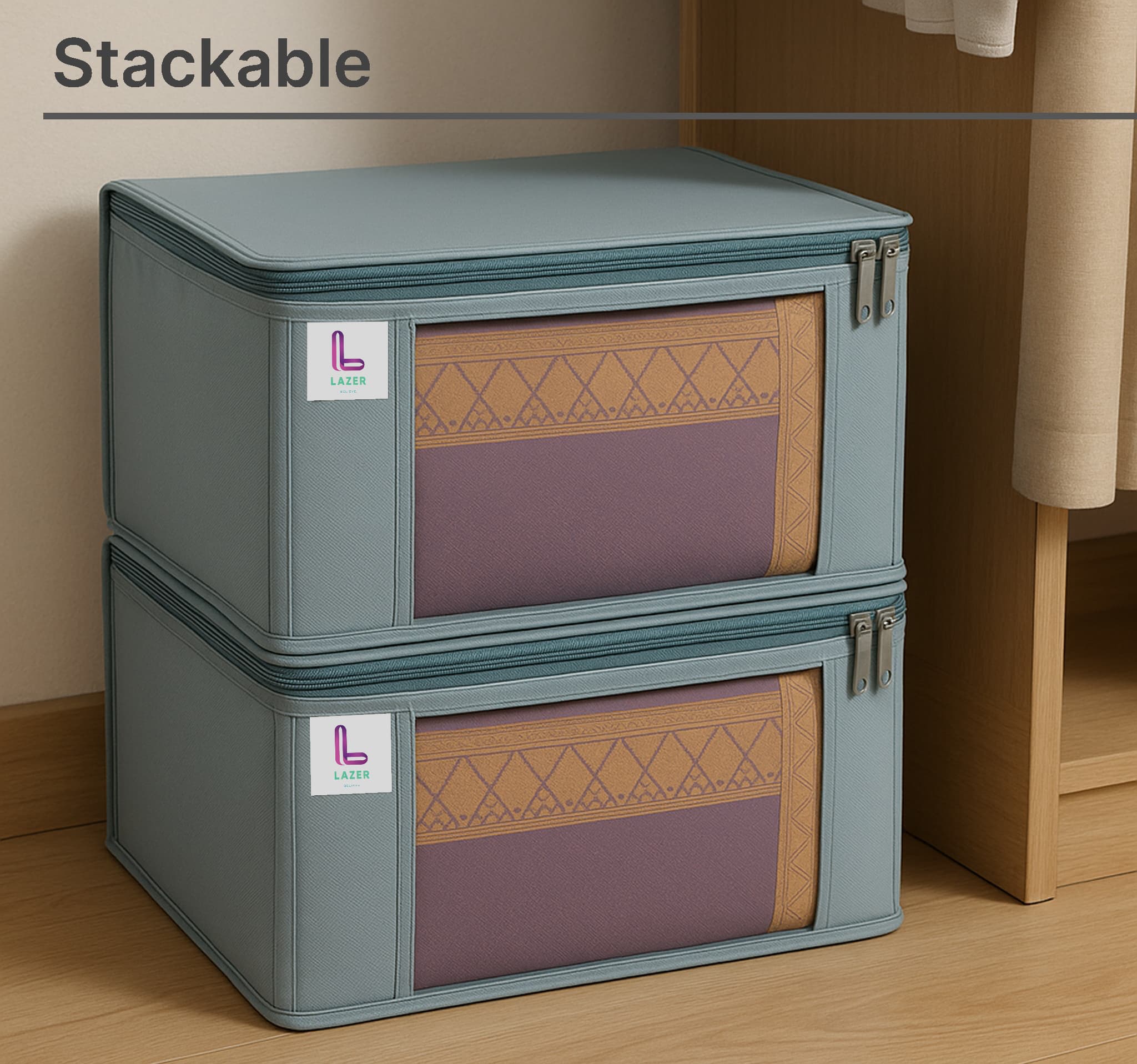 Lazer Polyester Non Woven Saree Organizer