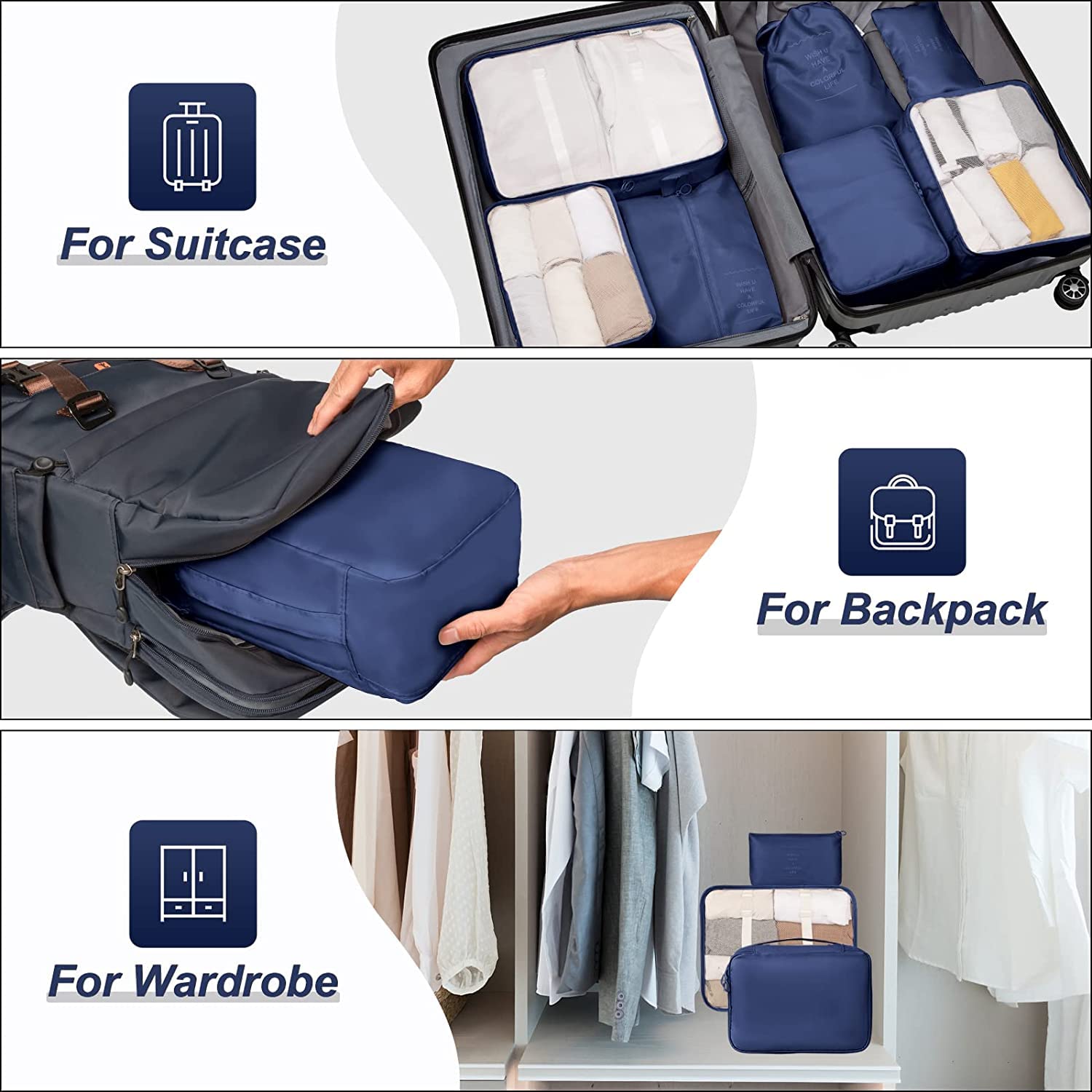 Lazer Polyester Luggage Storage Organiser Set