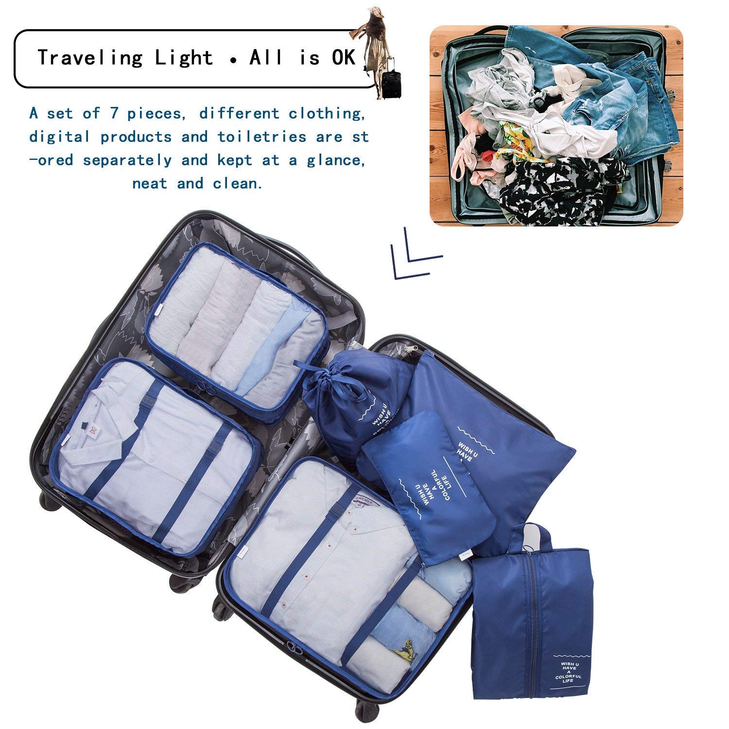 Lazer Polyester Luggage Storage Organiser Set