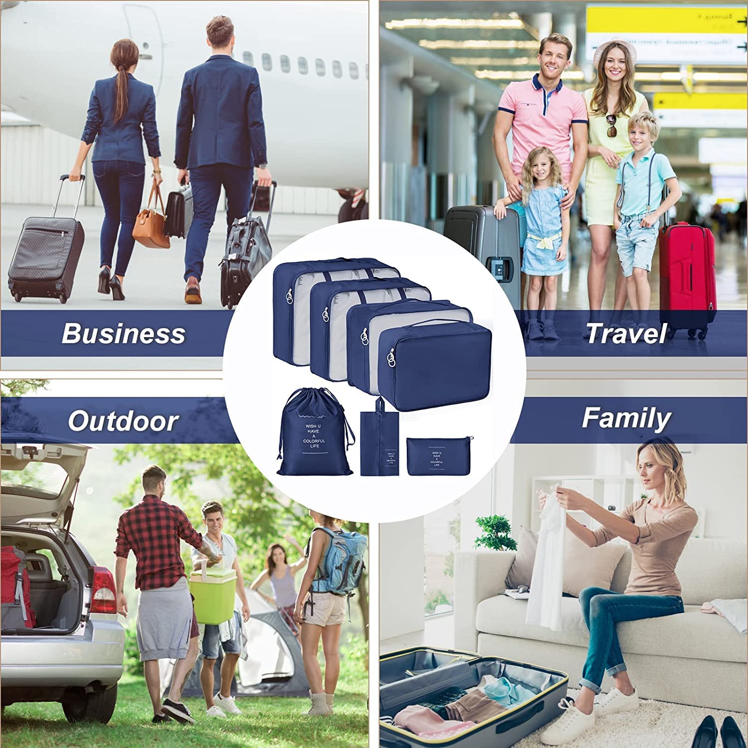 Lazer Polyester Luggage Storage Organiser Set