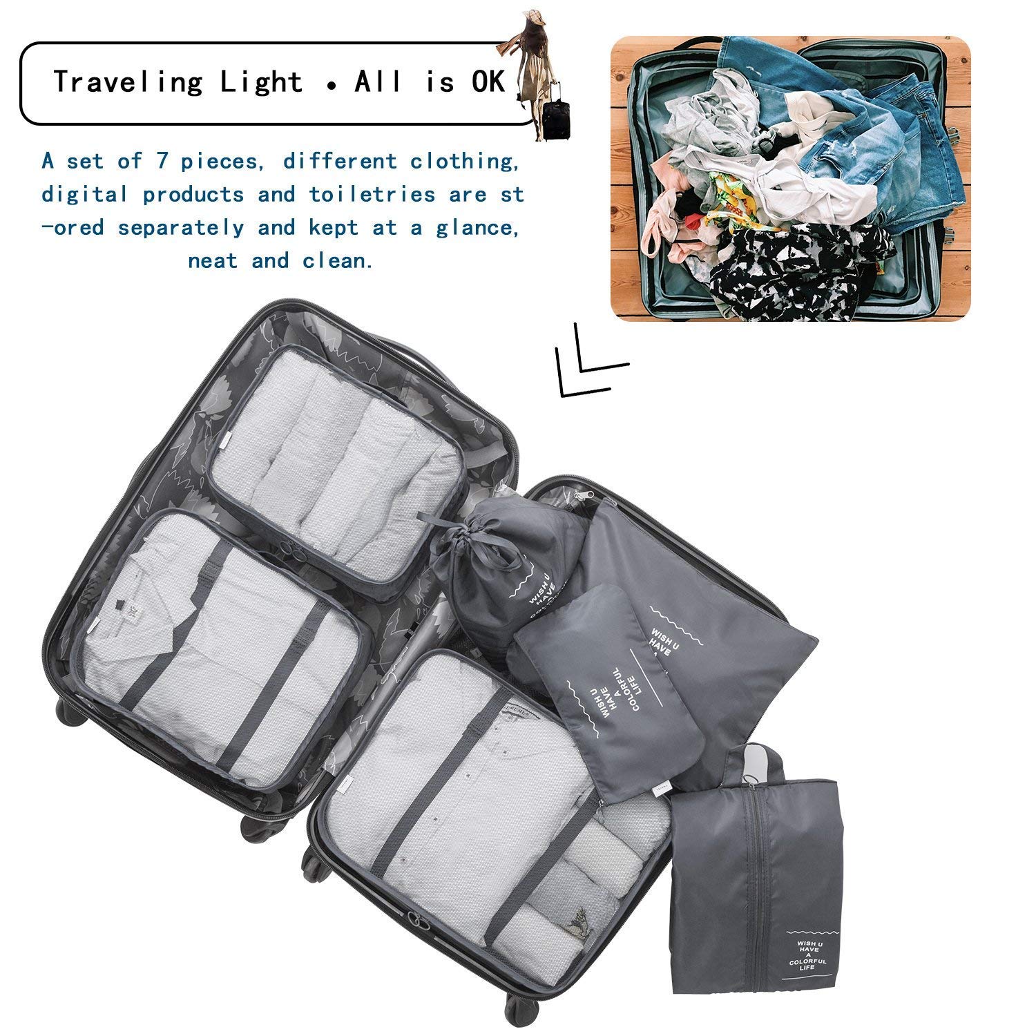 Lazer Polyester Luggage Storage Organiser Set