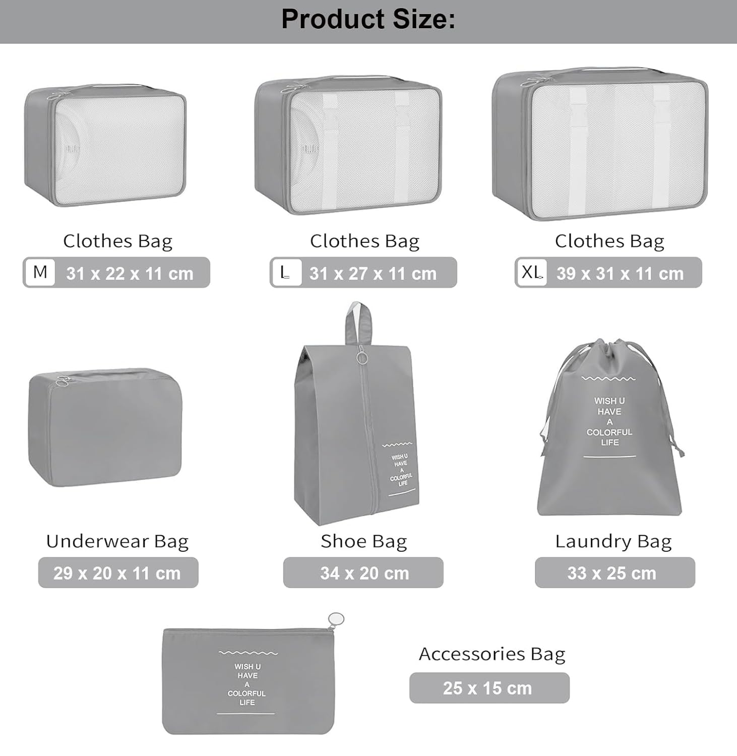 Lazer Polyester Luggage Storage Organiser Set