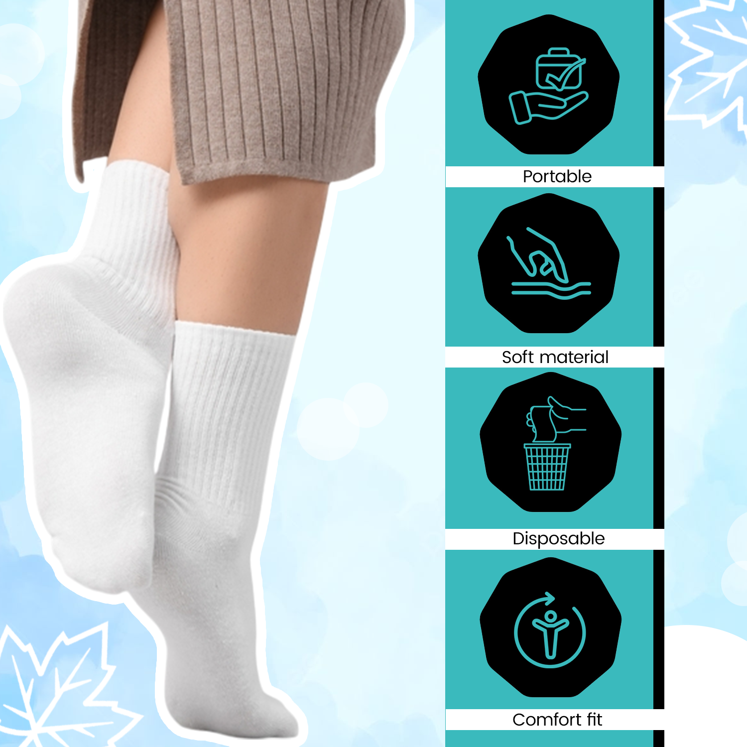 Lazer Disposable Compression Travel Socks (Free Size)