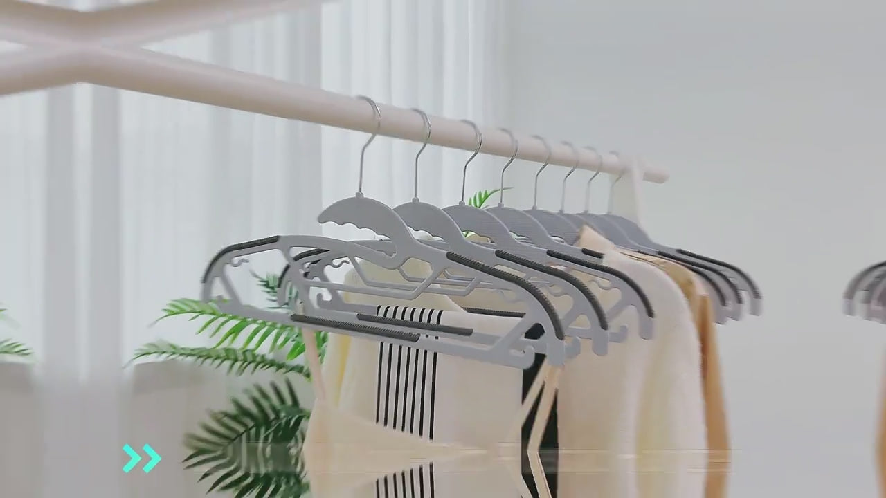 Lazer Clothes Hangers (Pack of 6) with Non-Slip Pads, Space Saving, 6 mm Thickness, Super Lightweight Organizer, Clothes Hanger for Wardrobe, Clothing Hanging