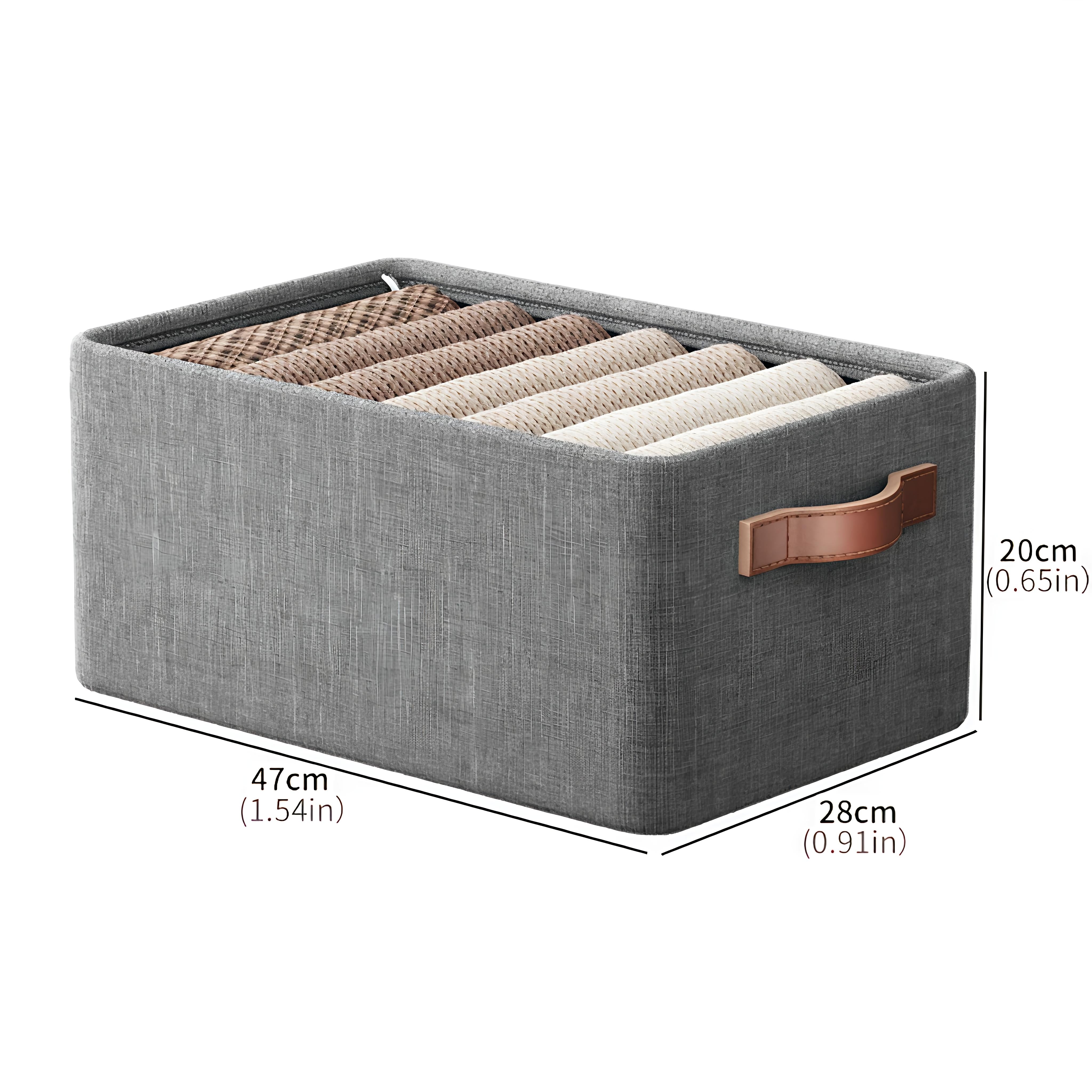 Lazer Collapsible Fabric Storage Cubes Organizer Foldable Storage Basket for Organizing Toys, Books, Shelves, Wardrobe, Closet, Large Storage Box with Handles and Steel Frame Case