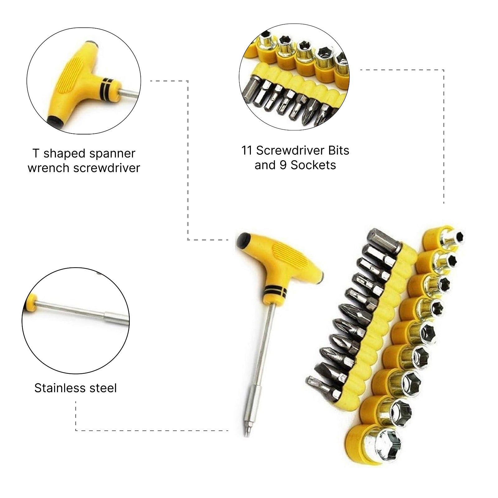 Lazer T-Type Wrench Spanner & Magnetic Screwdriver Tool Kit