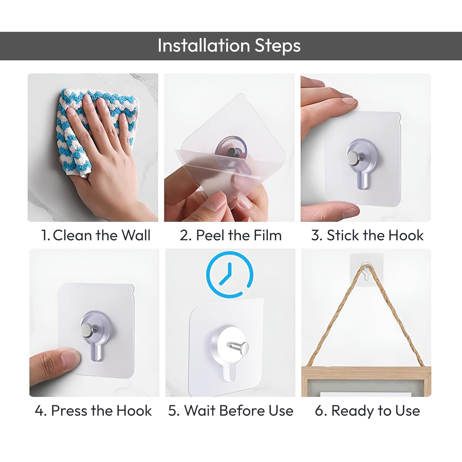 Lazer Heavy Duty Self Adhesive Wall Hooks