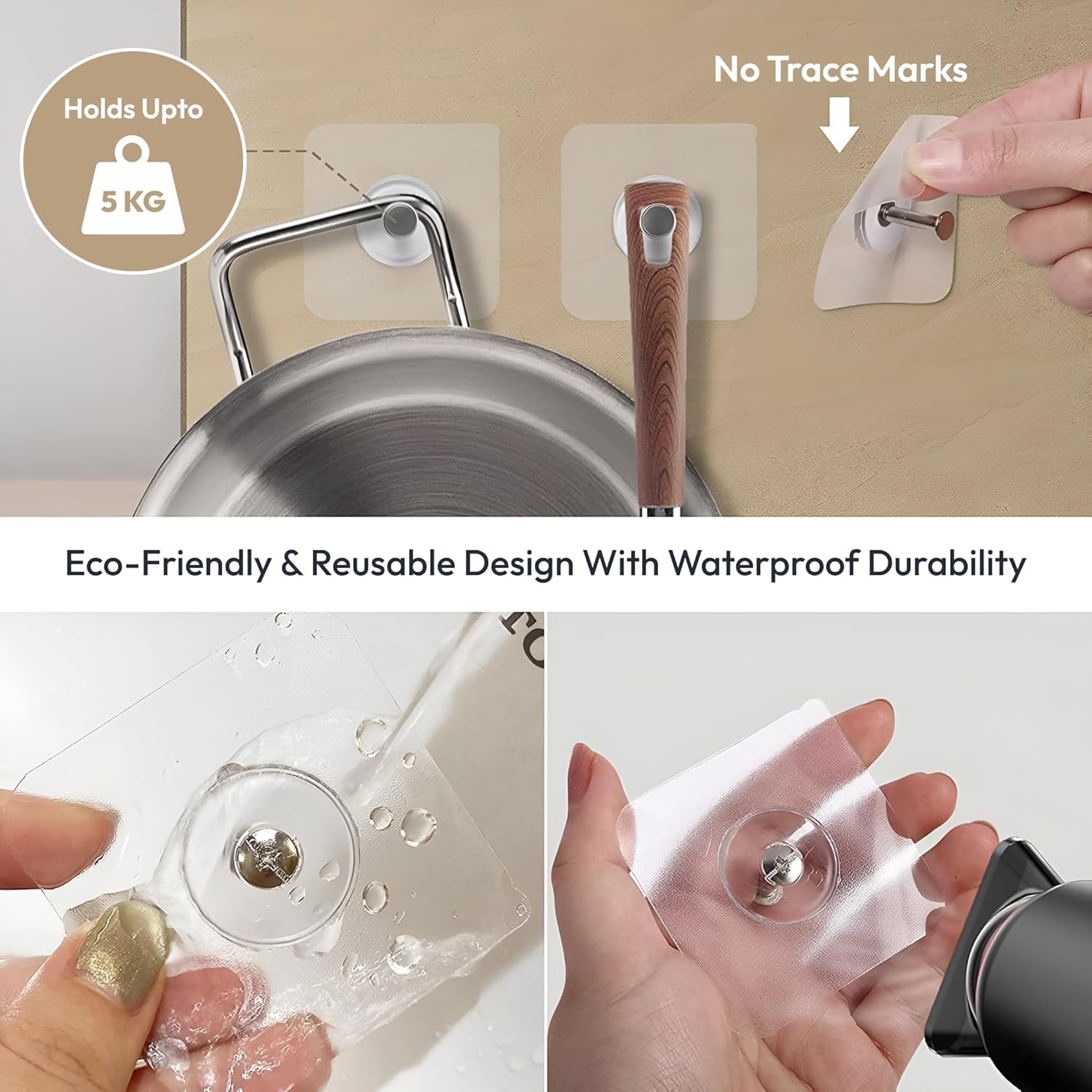 Lazer Heavy Duty Self Adhesive Wall Hooks