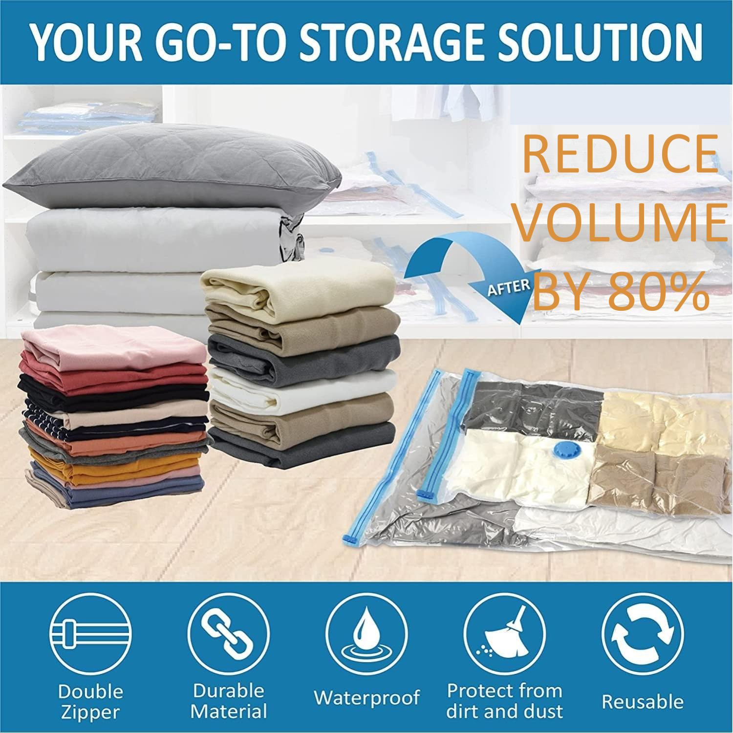 Lazer Polypropylene Vacuum Storage Bags (Transparent)