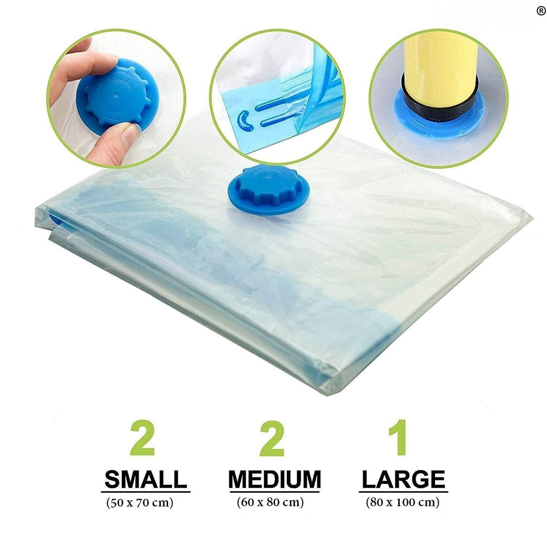 Lazer Polypropylene Vacuum Storage Bags (Transparent)