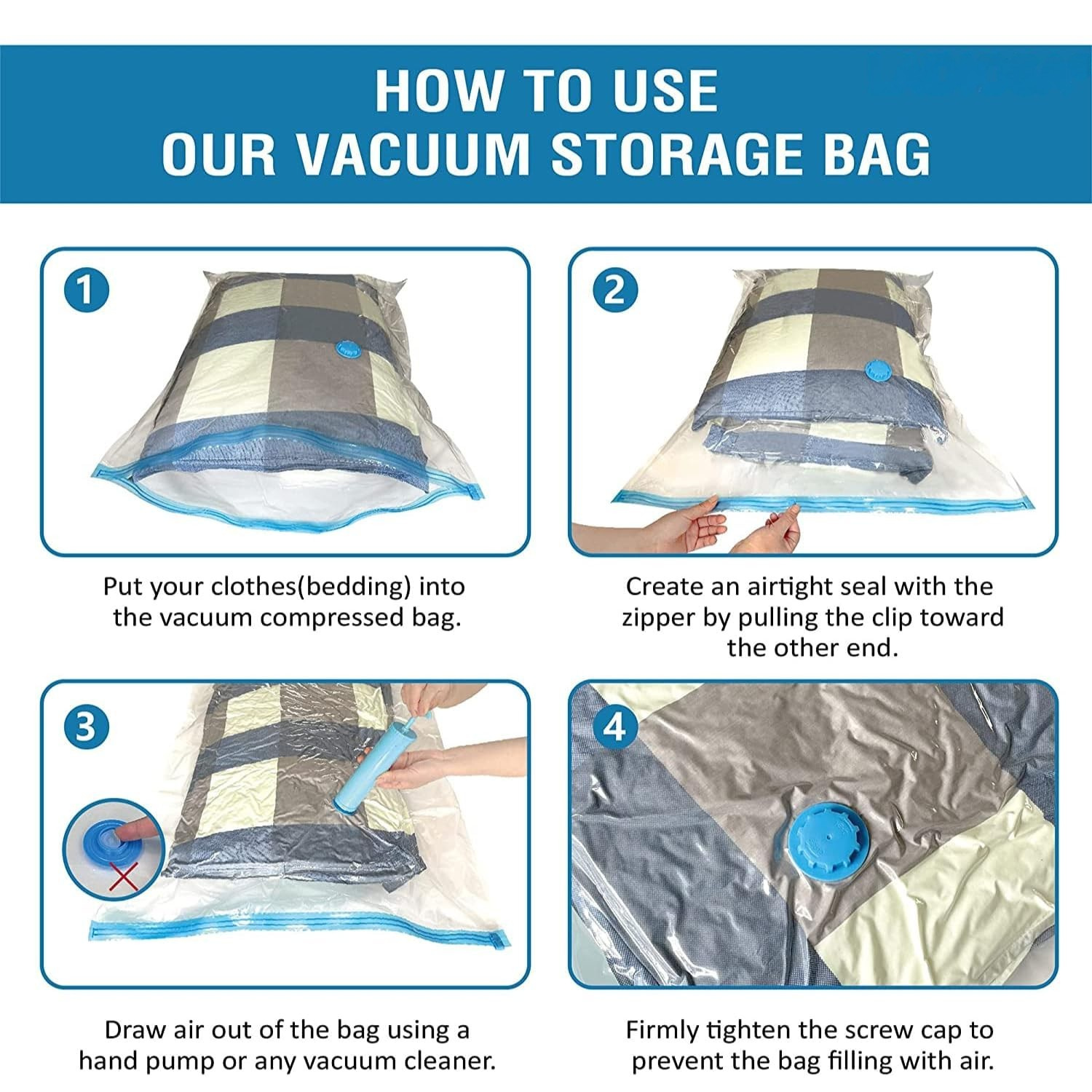 Lazer Polypropylene Vacuum Storage Bags (Transparent)
