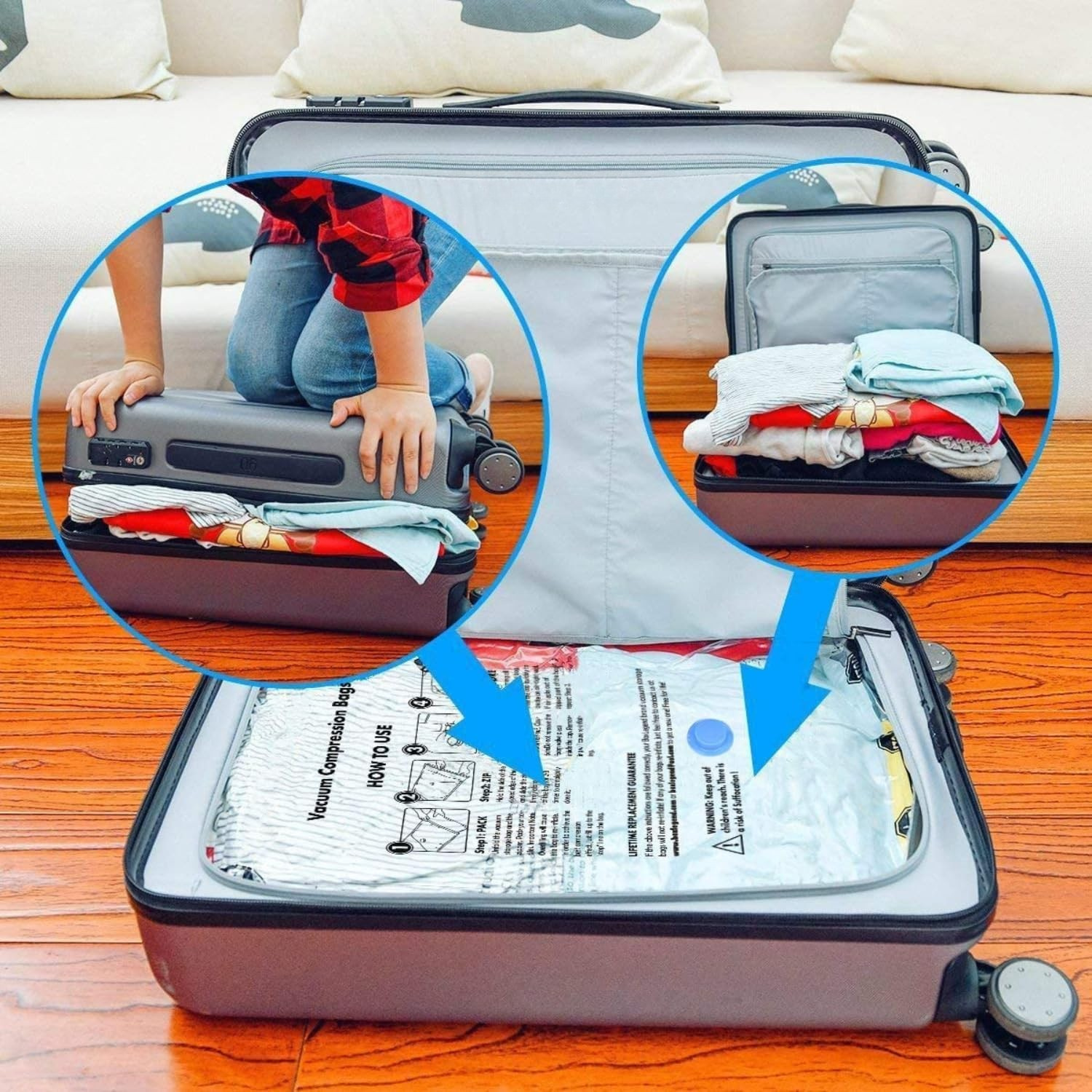 Lazer Polypropylene Vacuum Storage Bags (Transparent)