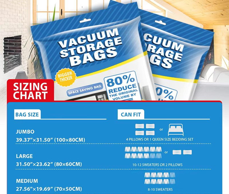 Lazer Polypropylene Vacuum Storage Bags (Transparent)