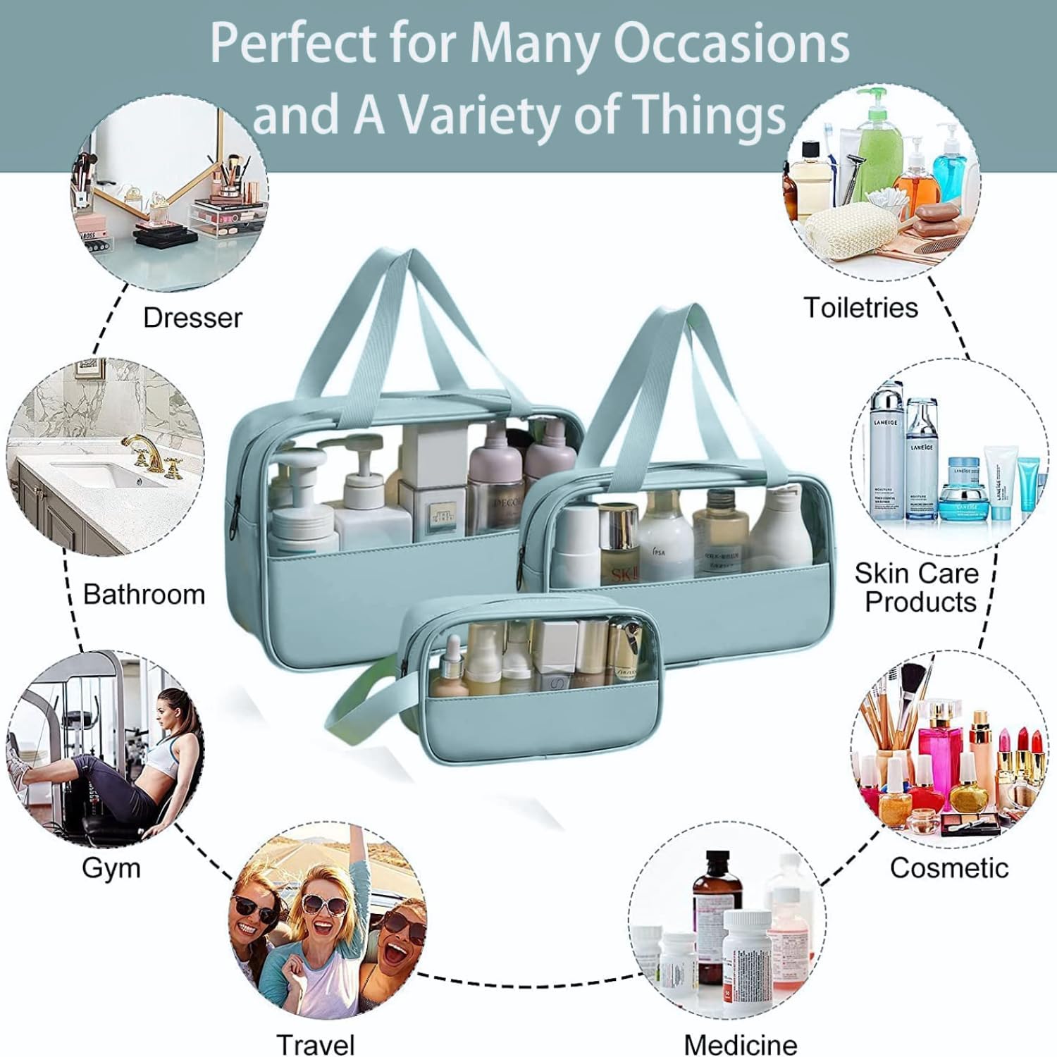 Lazer Half Transparent Travel Pouch